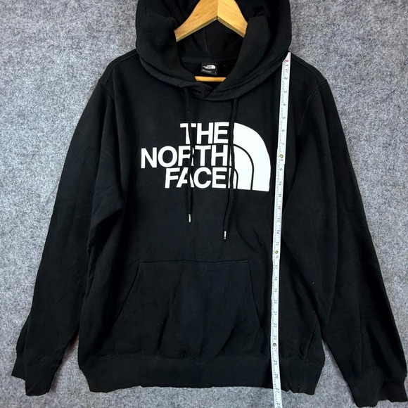 The North Face Hoodie Mens Large Black White Graphic Print Kangaroo Pockets - Picture 3 of 7